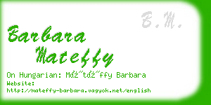 barbara mateffy business card